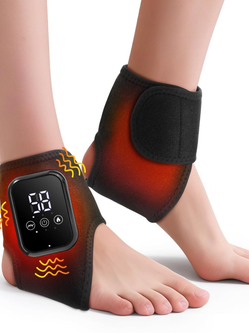 NEW 2-Pack Ankle Heating Pad Cordless with Heat Heated Wraps for Foot 3